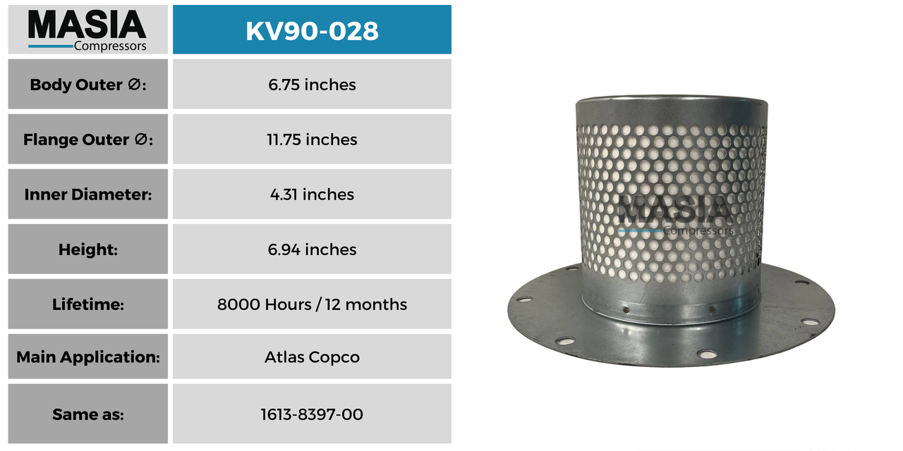 Filtro Separador Masia Compressors MV90-028