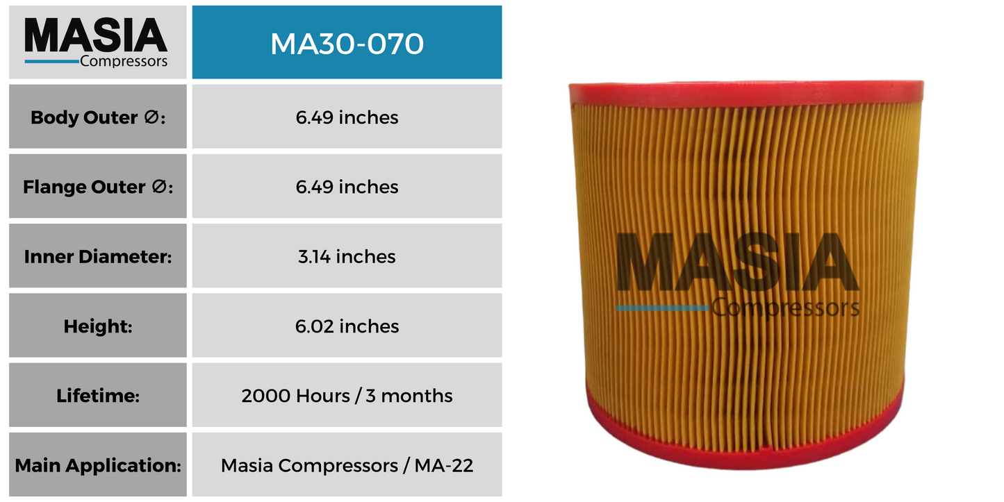 MA30-070 Filtro de aire Masia Compressors