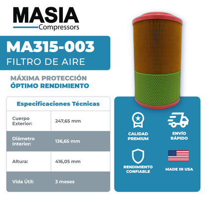 GA-55 Kit de Servicio 8000 Horas (1613-9503-00, 1622-3652-00, 2901-0566-22, 1310-0368-38)