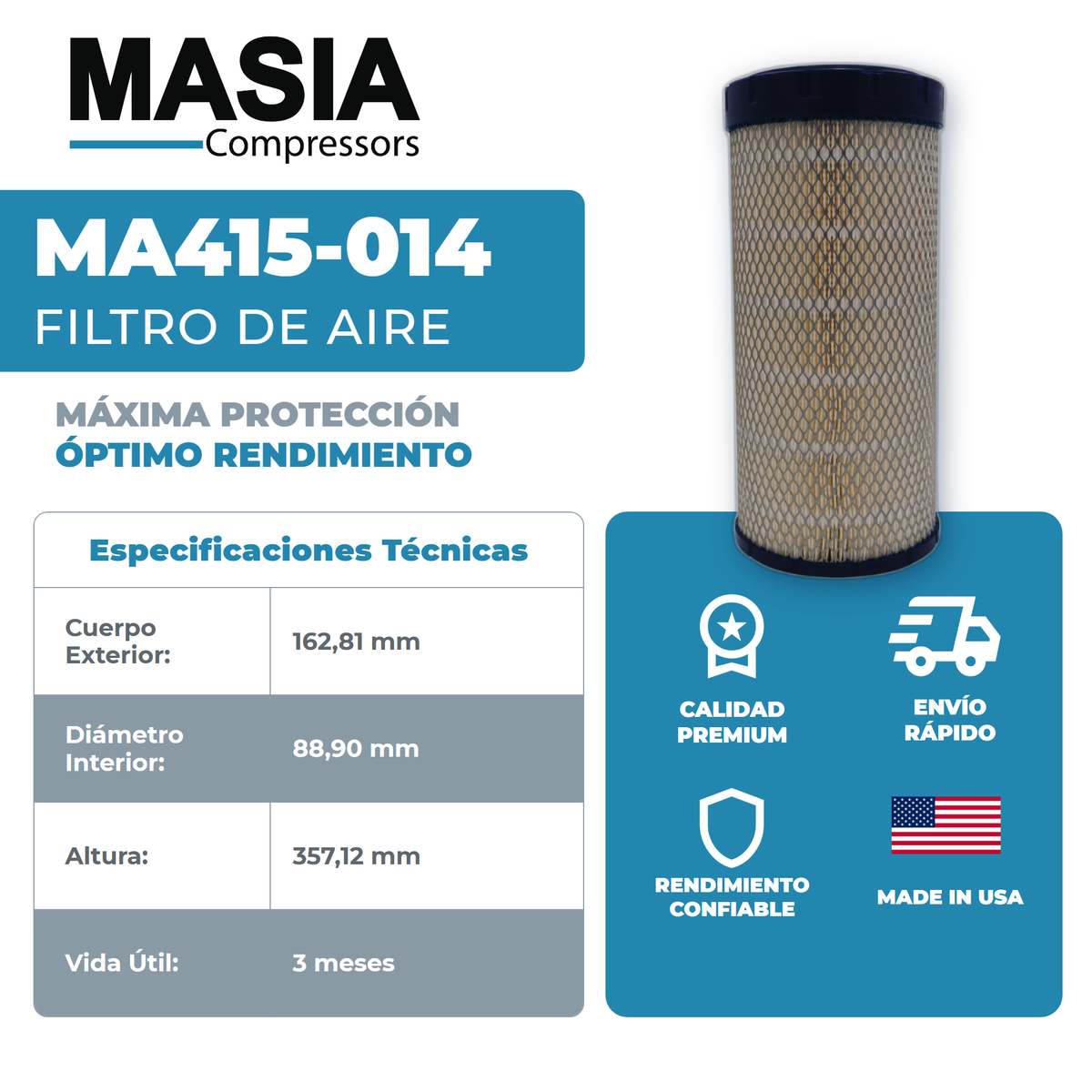 UP6-50 Kit de Filtros 2000 Horas (22203095, 39907175)