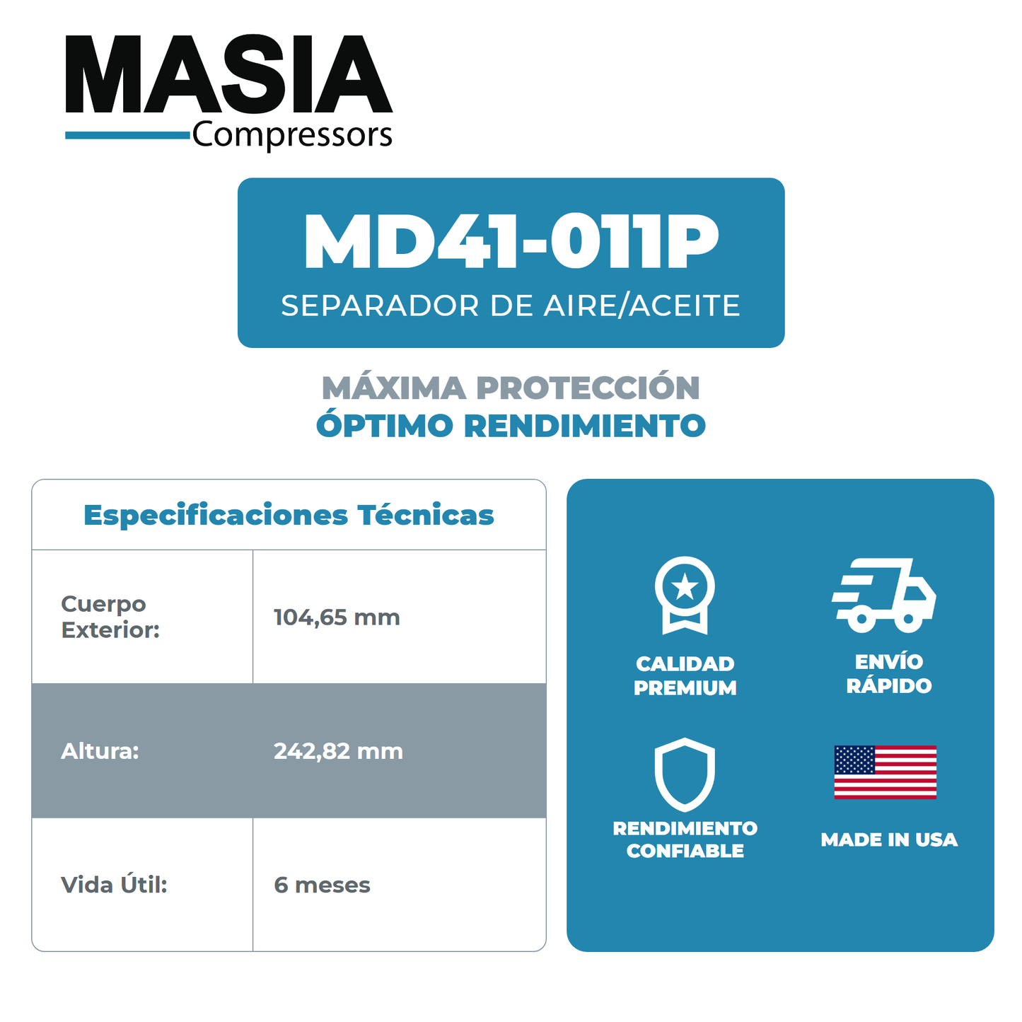 QMB-25 Kit de Servicio 8000 Horas (1627410018, 128598, 2013402030, 144046-005)