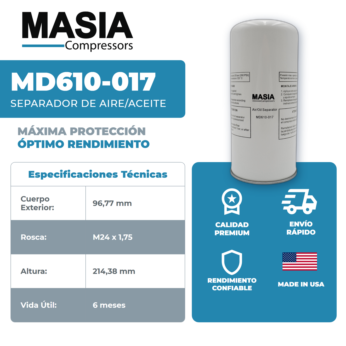 QGS10 Kit de Filtros 4000 Horas (6211473700, 6211472550, 2200640593)