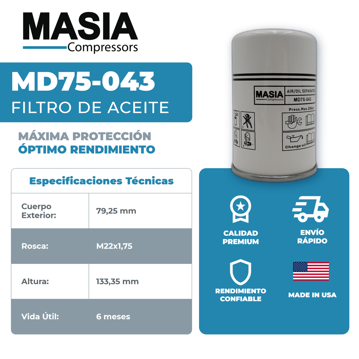 QRS-3 Kit de Servicio 4000 Horas (6211-4737-00, 6211-4725-00, 6221-3726-50, 1626226000)