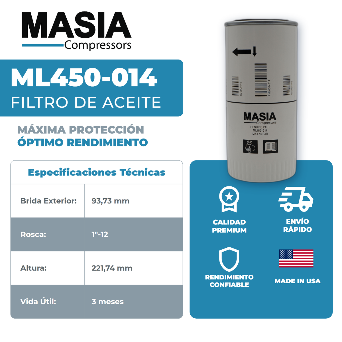 UP6-20 Kit de Filtros 4000 Horas (89295976, 39907175, 22354633)